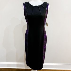 Anne Klein Purple Snake Print Silhouette Dress Size 6 NWT